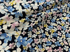 Cotton and linen velvet processed floral pattern fabric