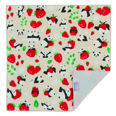 Strawberry and panda pattern Imabari hand towel