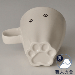 (訂購)  新產品  貓咪肉掌杯（黑白貓） 日本製造 波佐見燒